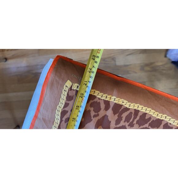 Celine Leopard & Chain Print Scarf 22” - Picture 3 of 8